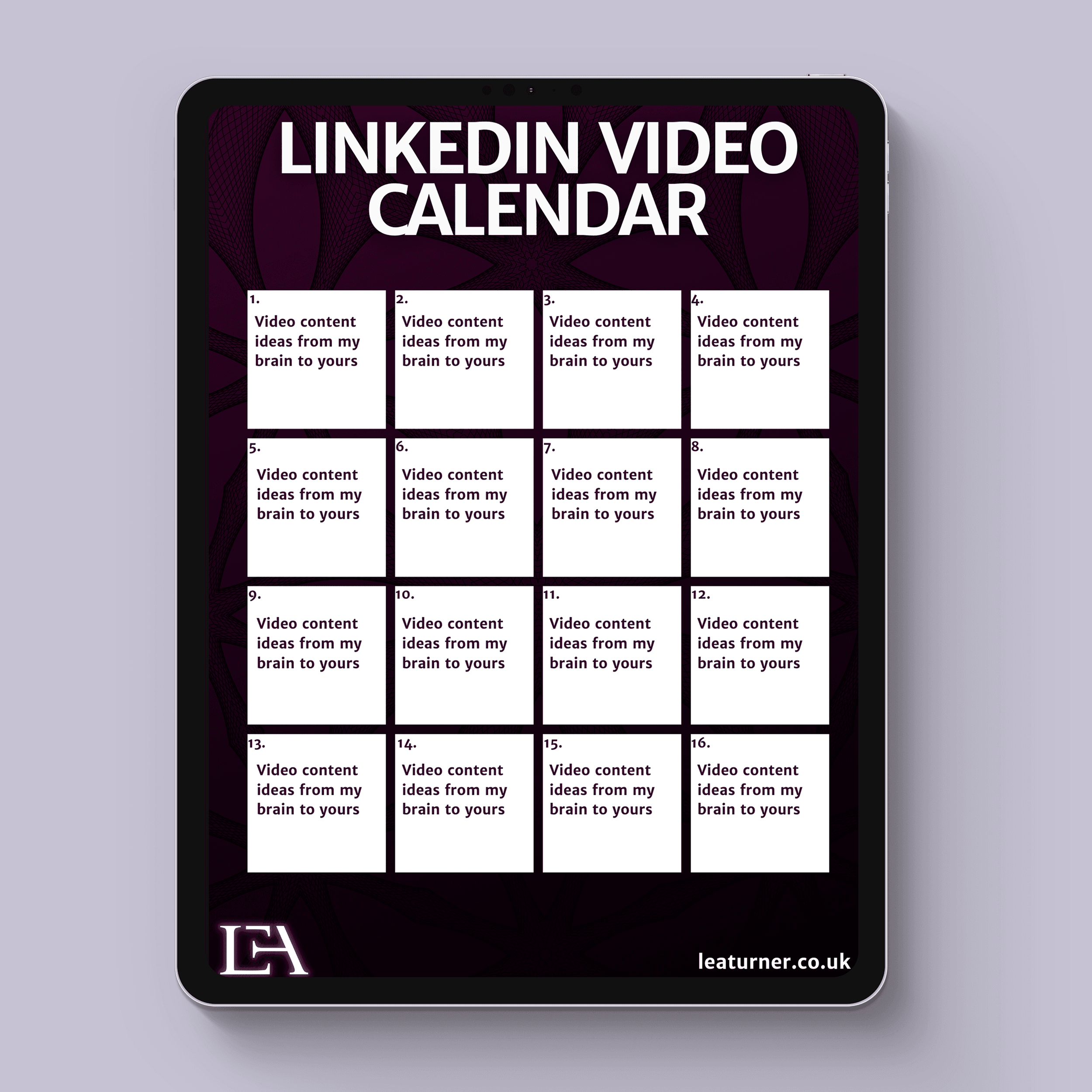Video Content Calendar